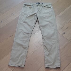 Lucky Brand 121 Slim Straight Pants Men's sz 32/32 Tan 5 Pocket Jeans